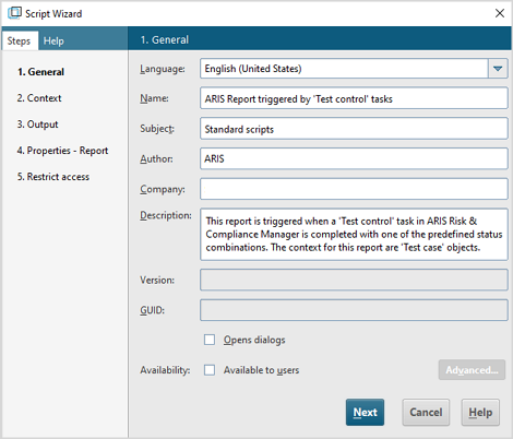 ARIS Risk and Compliance report General